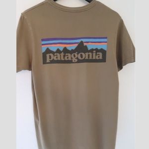 Patagonia Green Logo Pocket T-shirt Size Small